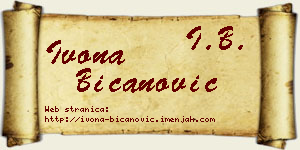 Ivona Bicanović vizit kartica